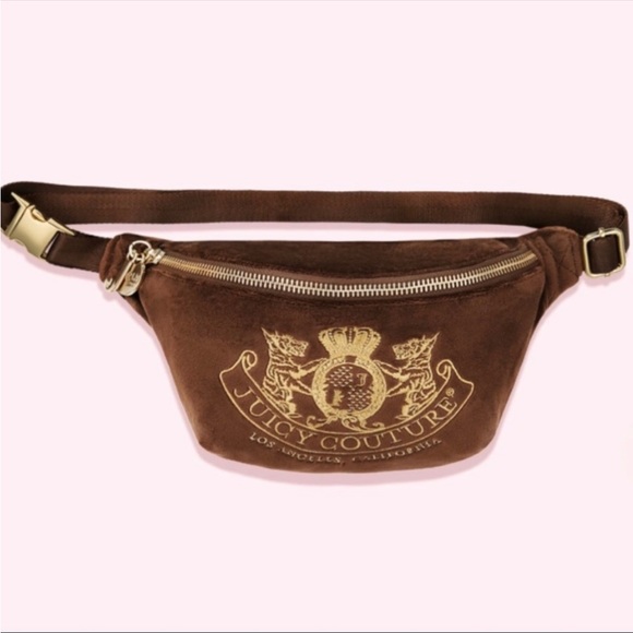 Stoney Clover Lane Handbags - Stoney Clover Lane Juicy Couture velvet brown embroidered Fanny pack
